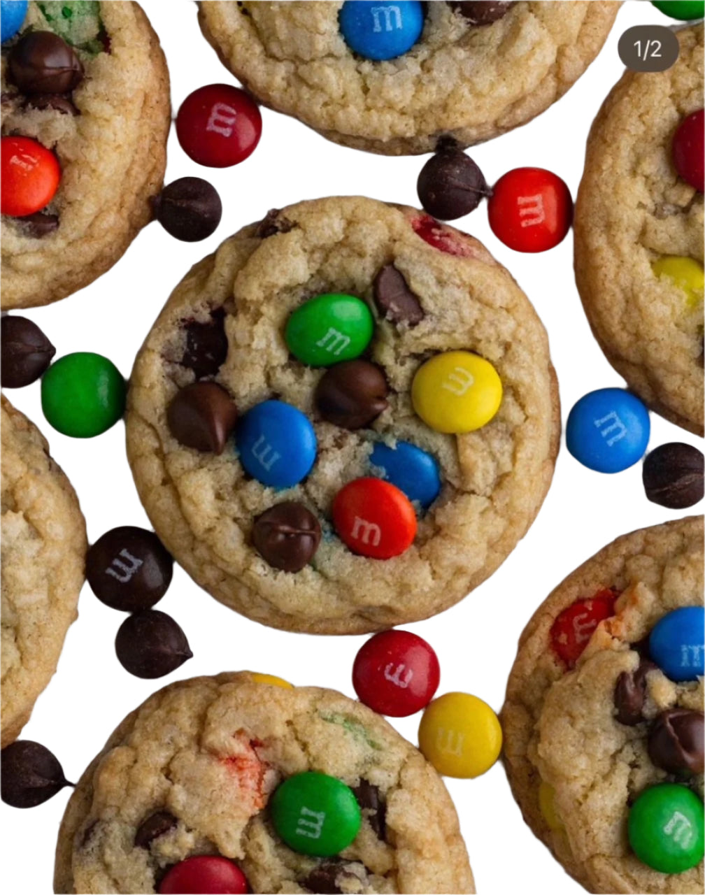 M&M Chocolate Chip Cookie